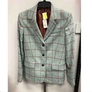 Brooks Brothers Women's Wool  Plaid Blazer - Blue and Brown sz 10p